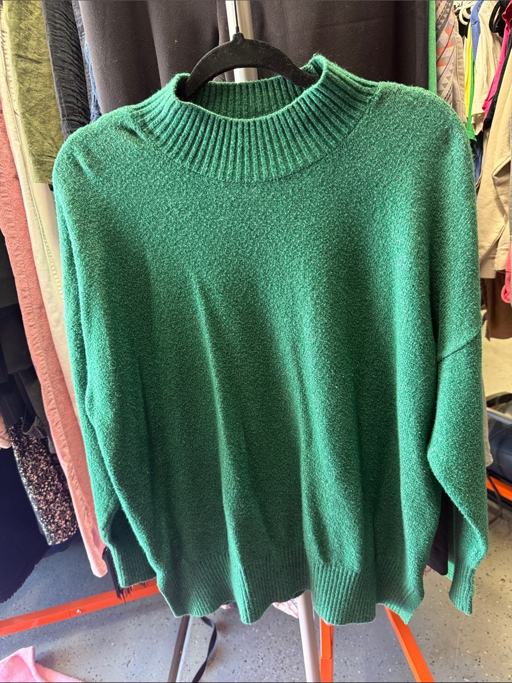 LOFT Emerald Green Mock Neck Sweater